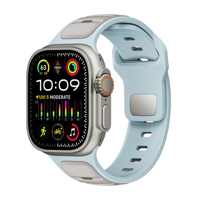 Norman Buckle Two-color Silicone Watch Band, For Apple Watch 46mm / 49mm / 45mm / 44mm, For Apple Watch 42mm / 41mm / 40mm / 38mm