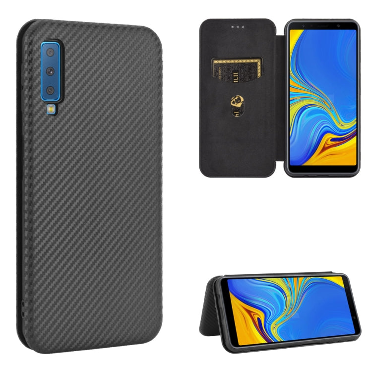 Carbon Fiber Texture Magnetic Horizontal Flip TPU + PC + PU Leather Case with Rope & Card Slot, For Samsung Galaxy A01, For Samsung Galaxy A7(2018) / A750, For Samsung Galaxy A20s, For Samsung Galaxy A21(Eurasian Version)