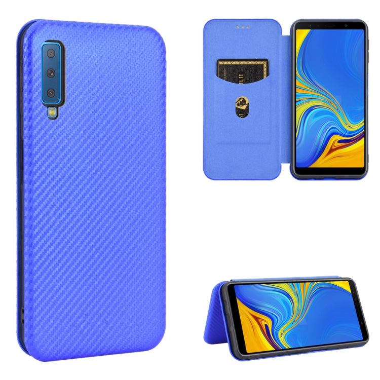 Carbon Fiber Texture Magnetic Horizontal Flip TPU + PC + PU Leather Case with Rope & Card Slot, For Samsung Galaxy A01, For Samsung Galaxy A7(2018) / A750, For Samsung Galaxy A20s, For Samsung Galaxy A21(Eurasian Version)