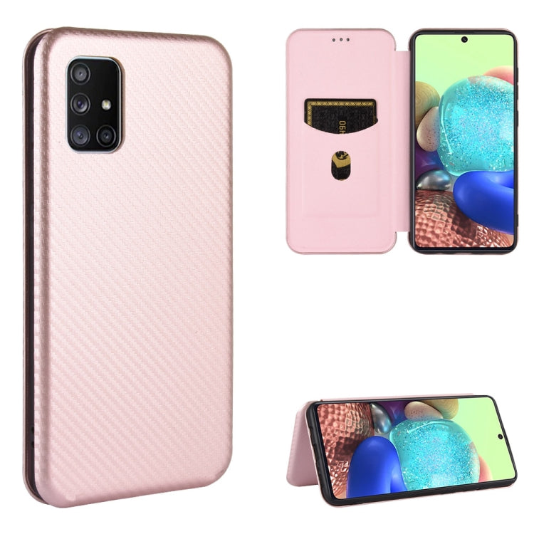 Carbon Fiber Texture Magnetic Horizontal Flip TPU + PC + PU Leather Case with Rope & Card Slot, For Samsung Galaxy A31, For Samsung Galaxy A41(Eurasian Version), For Samsung Galaxy A41(JP Version), For Samsung Galaxy A51 5G, For Samsung Galaxy A51
