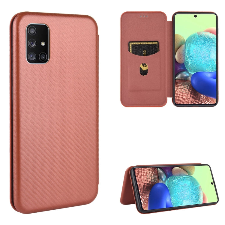 Carbon Fiber Texture Magnetic Horizontal Flip TPU + PC + PU Leather Case with Rope & Card Slot, For Samsung Galaxy A31, For Samsung Galaxy A41(Eurasian Version), For Samsung Galaxy A41(JP Version), For Samsung Galaxy A51 5G, For Samsung Galaxy A51