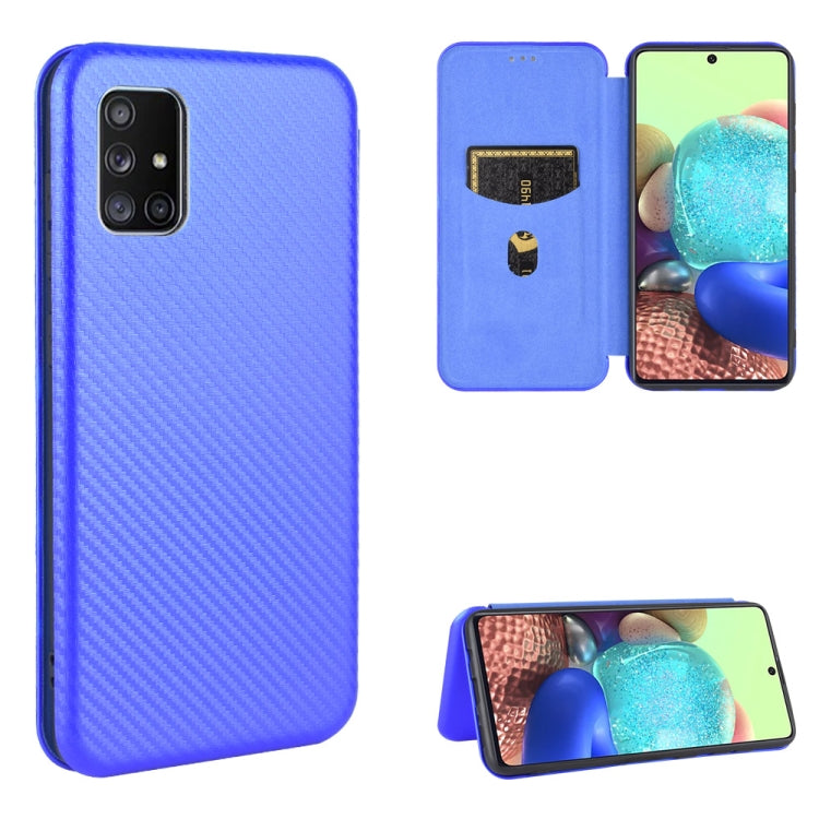 Carbon Fiber Texture Magnetic Horizontal Flip TPU + PC + PU Leather Case with Rope & Card Slot, For Samsung Galaxy A31, For Samsung Galaxy A41(Eurasian Version), For Samsung Galaxy A41(JP Version), For Samsung Galaxy A51 5G, For Samsung Galaxy A51