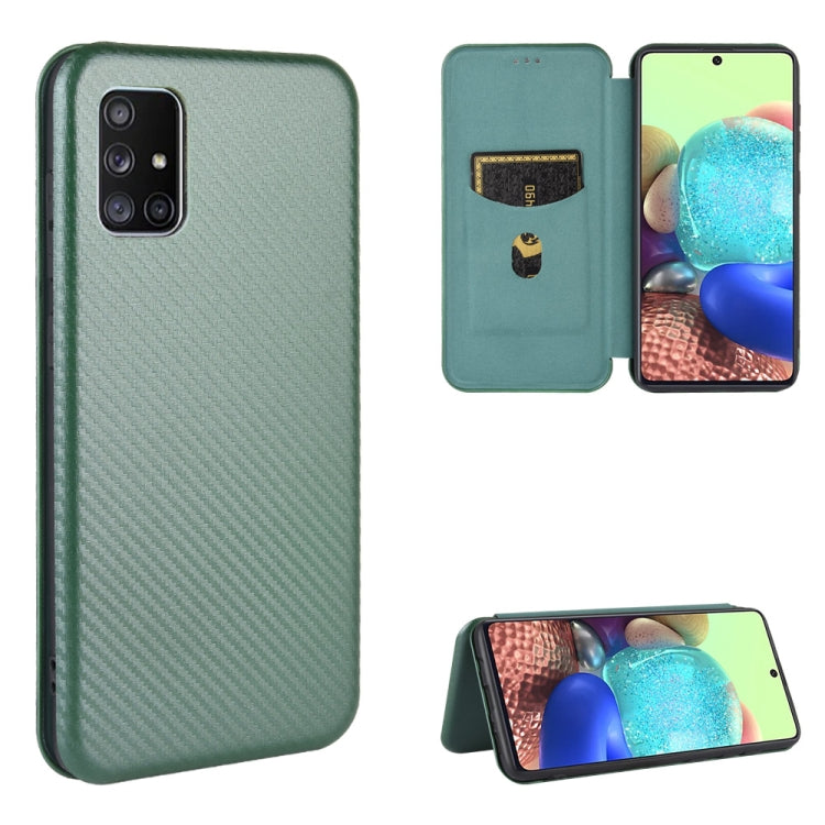 Carbon Fiber Texture Magnetic Horizontal Flip TPU + PC + PU Leather Case with Rope & Card Slot, For Samsung Galaxy A71 5G, For Samsung Galaxy A71, For Samsung Galaxy A90 5G, For Samsung Galaxy A91 / M80s / S10 Lite