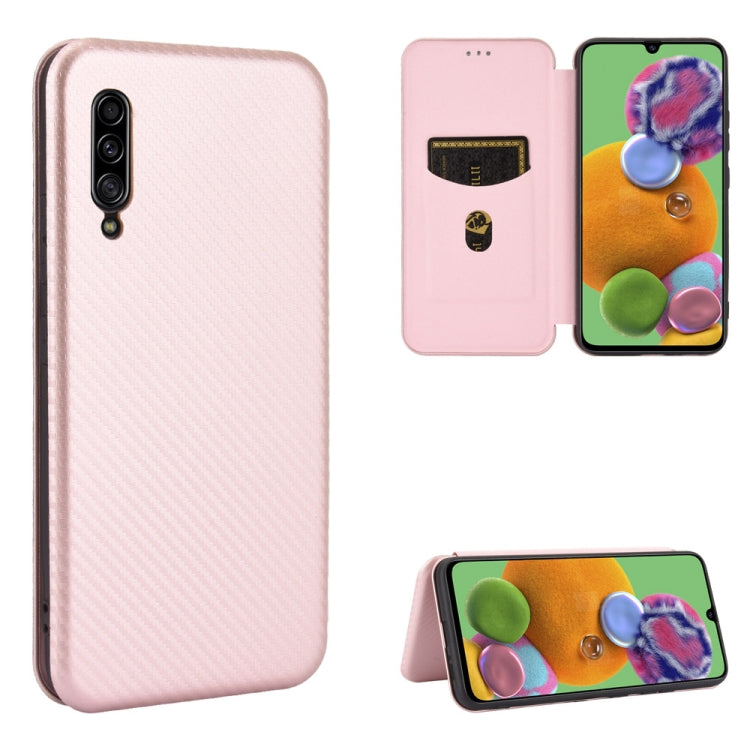 Carbon Fiber Texture Magnetic Horizontal Flip TPU + PC + PU Leather Case with Rope & Card Slot, For Samsung Galaxy A71 5G, For Samsung Galaxy A71, For Samsung Galaxy A90 5G, For Samsung Galaxy A91 / M80s / S10 Lite