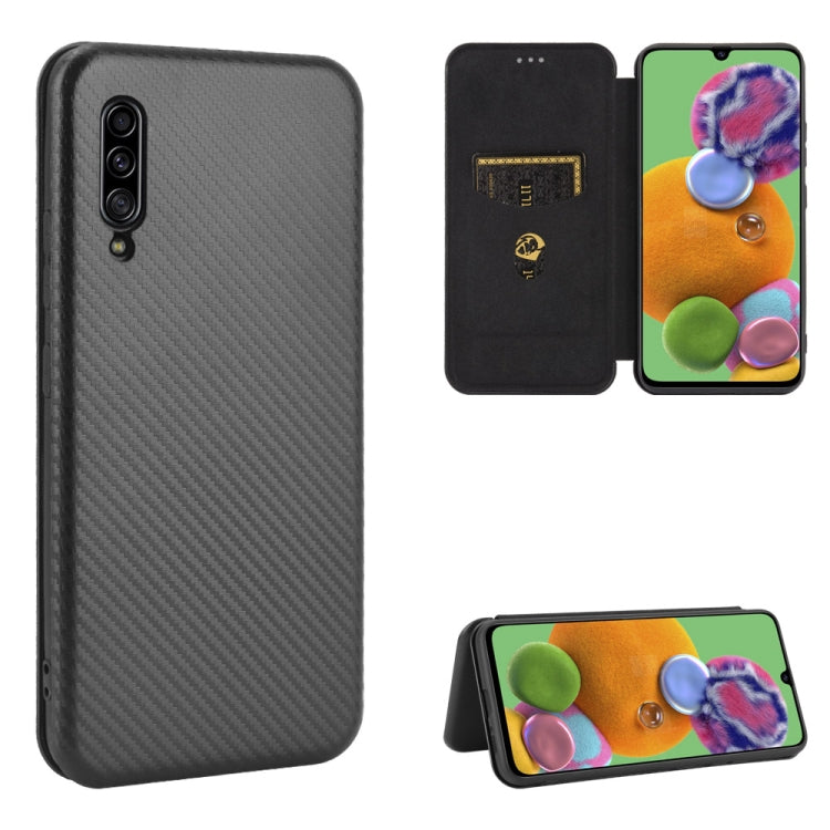 Carbon Fiber Texture Magnetic Horizontal Flip TPU + PC + PU Leather Case with Rope & Card Slot, For Samsung Galaxy A71 5G, For Samsung Galaxy A71, For Samsung Galaxy A90 5G, For Samsung Galaxy A91 / M80s / S10 Lite