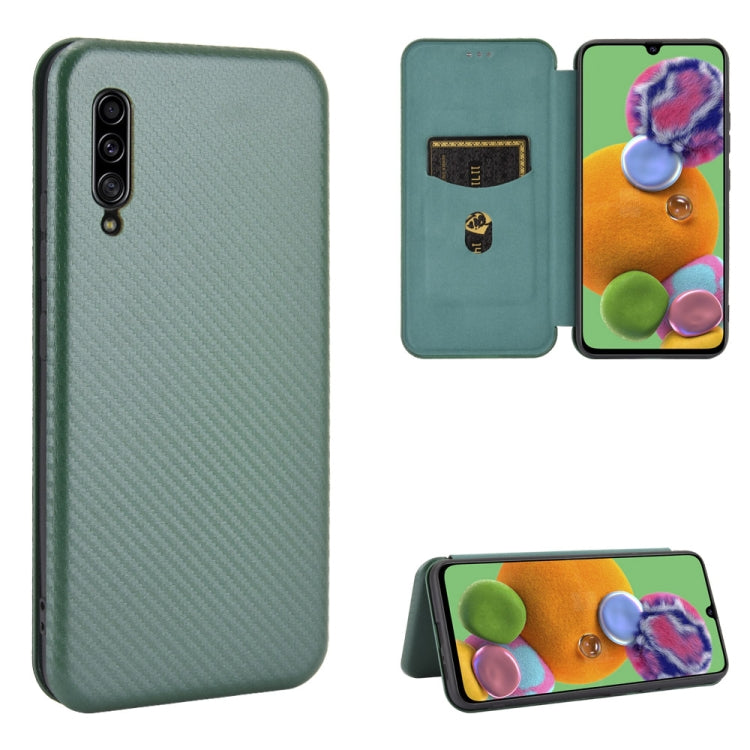 Carbon Fiber Texture Magnetic Horizontal Flip TPU + PC + PU Leather Case with Rope & Card Slot, For Samsung Galaxy A71 5G, For Samsung Galaxy A71, For Samsung Galaxy A90 5G, For Samsung Galaxy A91 / M80s / S10 Lite