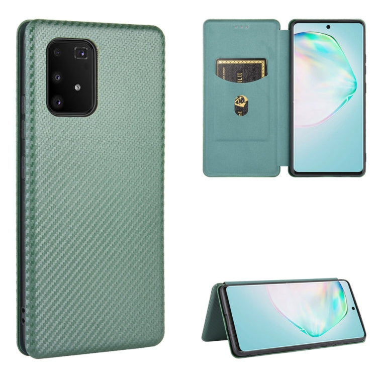 Carbon Fiber Texture Magnetic Horizontal Flip TPU + PC + PU Leather Case with Rope & Card Slot, For Samsung Galaxy A71 5G, For Samsung Galaxy A71, For Samsung Galaxy A90 5G, For Samsung Galaxy A91 / M80s / S10 Lite
