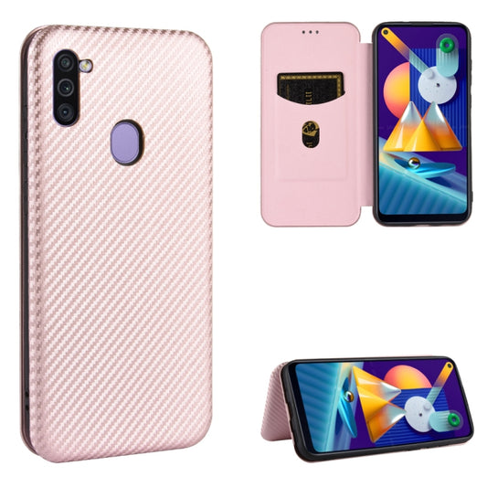 Carbon fiber magnetic flip case Samsung Galaxy M11 M30s M21 M31s M31 with card slot rope
