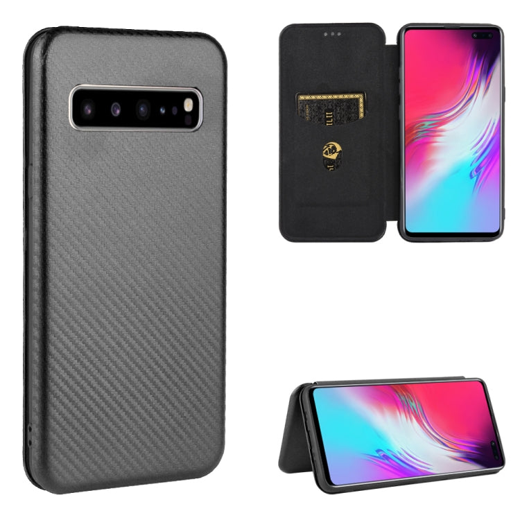 Carbon Fiber Texture Magnetic Horizontal Flip TPU + PC + PU Leather Case with Rope & Card Slot, For Samsung Galaxy S10 5G, For Samsung Galaxy S10 Plus, For Samsung Galaxy S10, For Samsung Galaxy S20