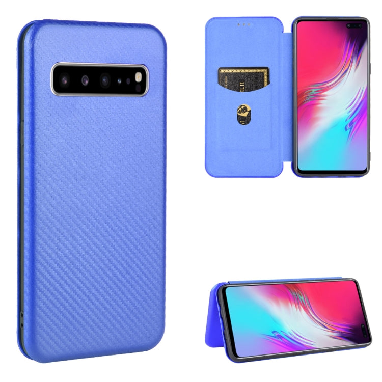Carbon Fiber Texture Magnetic Horizontal Flip TPU + PC + PU Leather Case with Rope & Card Slot, For Samsung Galaxy S10 5G, For Samsung Galaxy S10 Plus, For Samsung Galaxy S10, For Samsung Galaxy S20