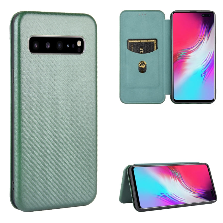 Carbon Fiber Texture Magnetic Horizontal Flip TPU + PC + PU Leather Case with Rope & Card Slot, For Samsung Galaxy S10 5G, For Samsung Galaxy S10 Plus, For Samsung Galaxy S10, For Samsung Galaxy S20