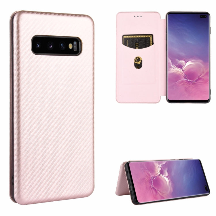 Carbon Fiber Texture Magnetic Horizontal Flip TPU + PC + PU Leather Case with Rope & Card Slot, For Samsung Galaxy S10 5G, For Samsung Galaxy S10 Plus, For Samsung Galaxy S10, For Samsung Galaxy S20