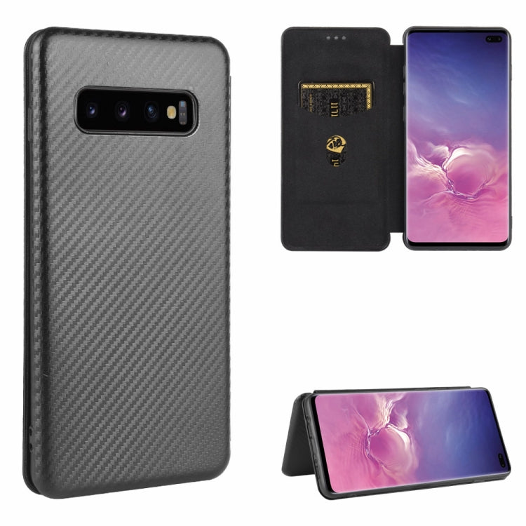 Carbon Fiber Texture Magnetic Horizontal Flip TPU + PC + PU Leather Case with Rope & Card Slot, For Samsung Galaxy S10 5G, For Samsung Galaxy S10 Plus, For Samsung Galaxy S10, For Samsung Galaxy S20