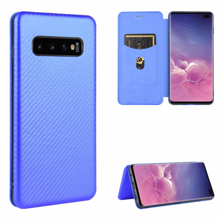 Carbon Fiber Texture Magnetic Horizontal Flip TPU + PC + PU Leather Case with Rope & Card Slot, For Samsung Galaxy S10 5G, For Samsung Galaxy S10 Plus, For Samsung Galaxy S10, For Samsung Galaxy S20