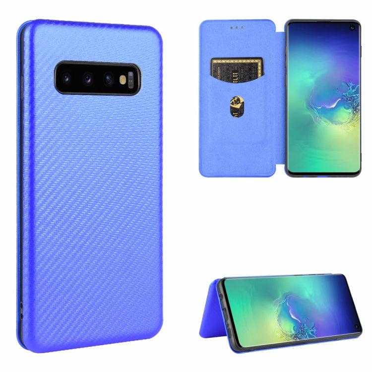 Carbon Fiber Texture Magnetic Horizontal Flip TPU + PC + PU Leather Case with Rope & Card Slot, For Samsung Galaxy S10 5G, For Samsung Galaxy S10 Plus, For Samsung Galaxy S10, For Samsung Galaxy S20