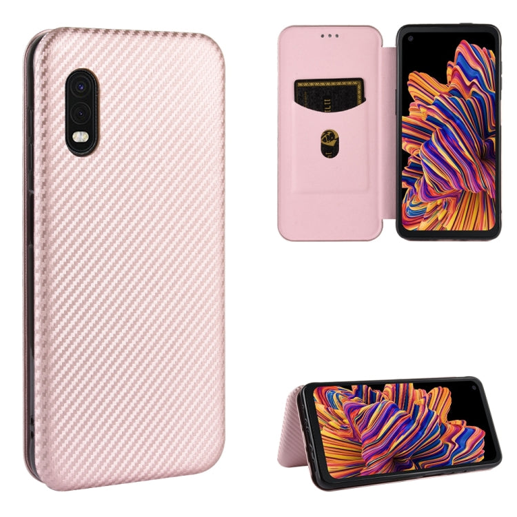 Carbon Fiber Texture Magnetic Horizontal Flip TPU + PC + PU Leather Case with Rope & Card Slot, For Samsung Galaxy S20 Plus, For Samsung Galaxy XCover Pro, For Samsung Galaxy A11(EU Version), For Samsung Galaxy A20 (SC-02M) SCV46
