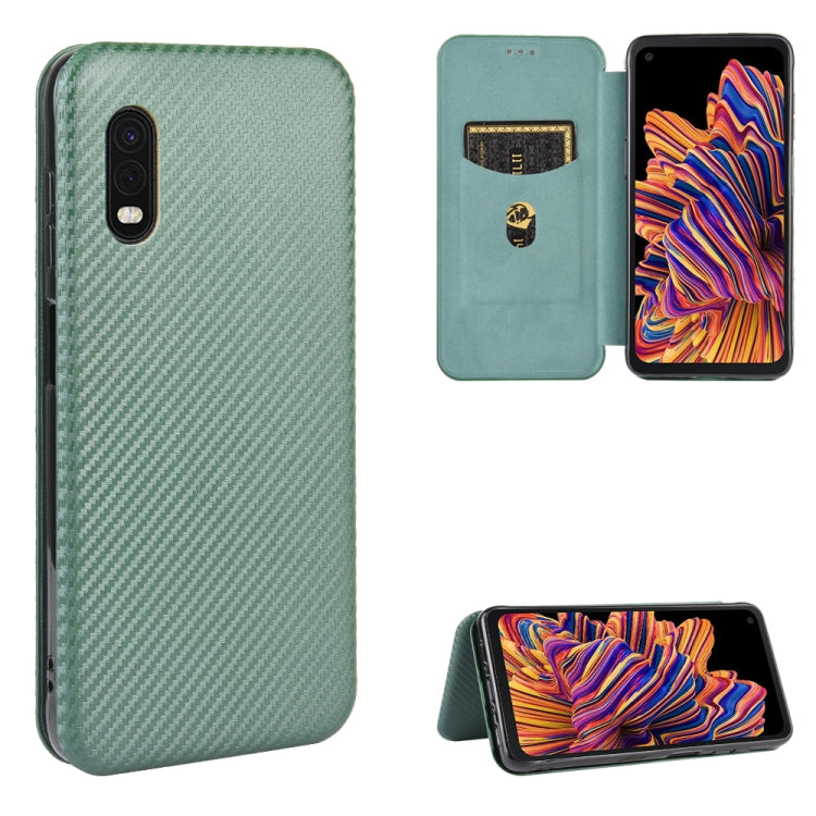 Carbon Fiber Texture Magnetic Horizontal Flip TPU + PC + PU Leather Case with Rope & Card Slot, For Samsung Galaxy S20 Plus, For Samsung Galaxy XCover Pro, For Samsung Galaxy A11(EU Version), For Samsung Galaxy A20 (SC-02M) SCV46