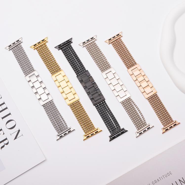 6-Chain Stainless Steel Watch Band, For Apple Watch 46mm / 49mm / 45mm / 44mm, For Apple Watch 42mm / 41mm / 40mm / 38mm