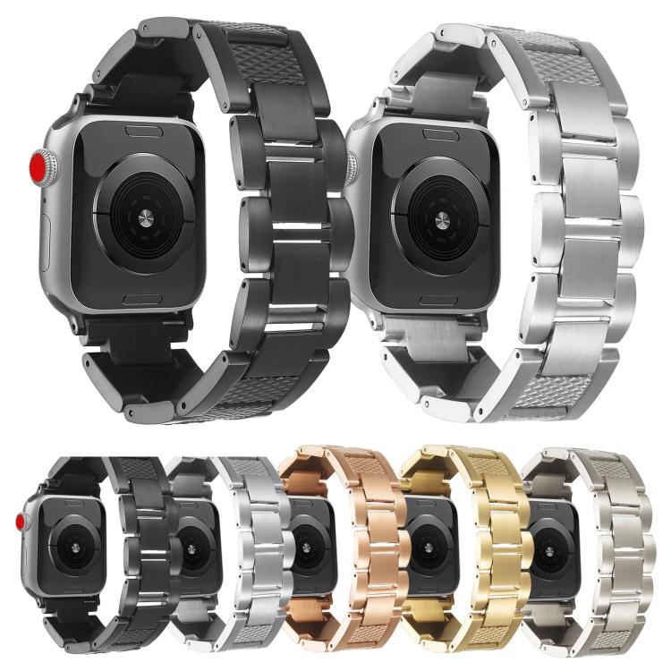 Wave Thread 3-bead Stainless Steel Watch Band, For Apple Watch 46mm / 49mm / 45mm / 44mm, For Apple Watch 42mm / 41mm / 40mm / 38mm