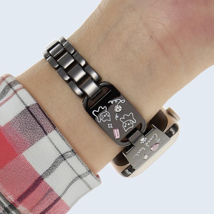 Colored Diamond Cat Stainless Steel Watch Band, For Apple Watch 46mm / 49mm / 45mm / 44mm, For Apple Watch 42mm / 41mm / 40mm / 38mm