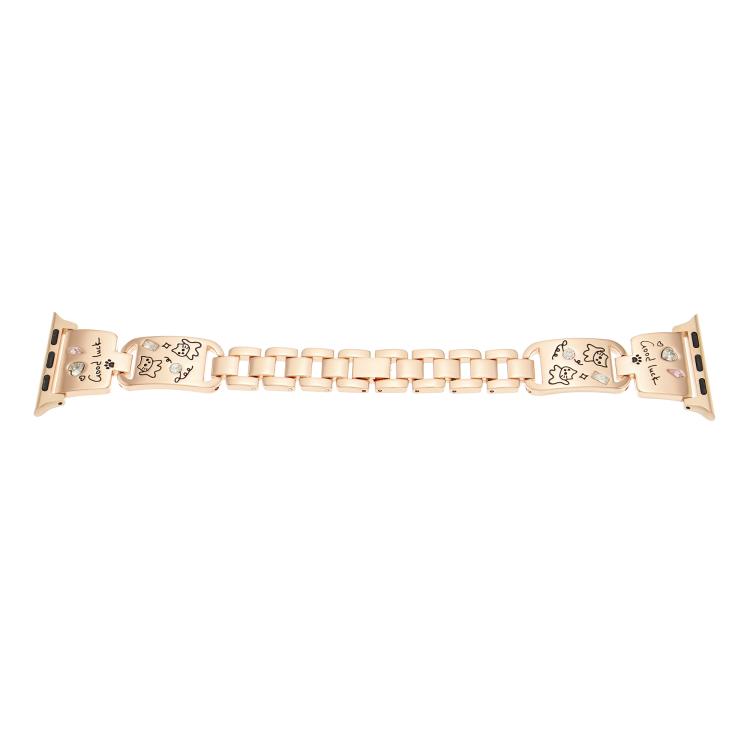 Colored Diamond Cat Stainless Steel Watch Band, For Apple Watch 46mm / 49mm / 45mm / 44mm, For Apple Watch 42mm / 41mm / 40mm / 38mm