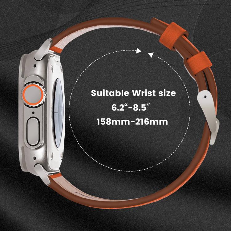 Titanium Buckle Nappa Genuine Leather Watch Band, For Apple Watch 46mm / 49mm / 45mm / 44mm, For Apple Watch 42mm / 41mm / 40mm / 38mm