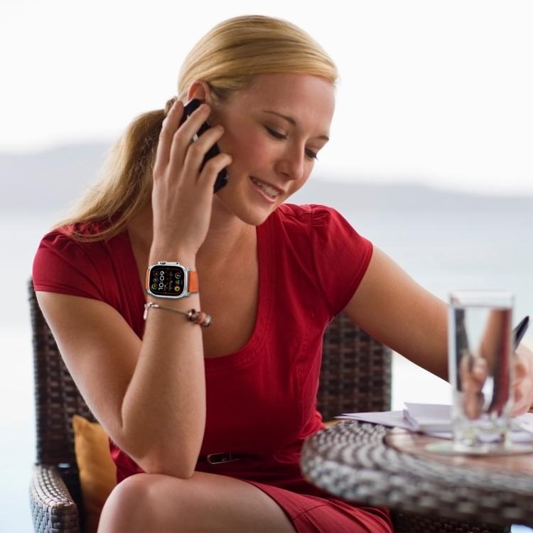 Titanium Buckle Nappa Genuine Leather Watch Band, For Apple Watch 46mm / 49mm / 45mm / 44mm, For Apple Watch 42mm / 41mm / 40mm / 38mm