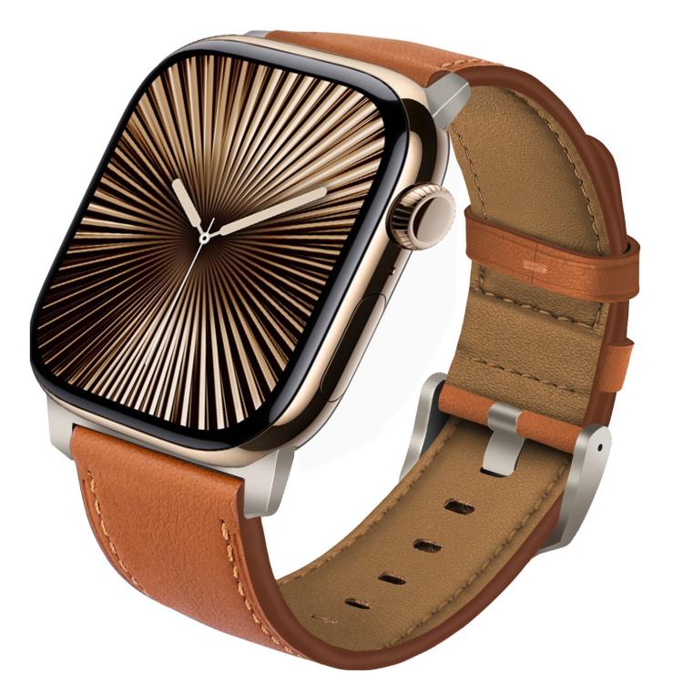 Titanium Buckle Nappa Genuine Leather Watch Band, For Apple Watch 46mm / 49mm / 45mm / 44mm, For Apple Watch 42mm / 41mm / 40mm / 38mm