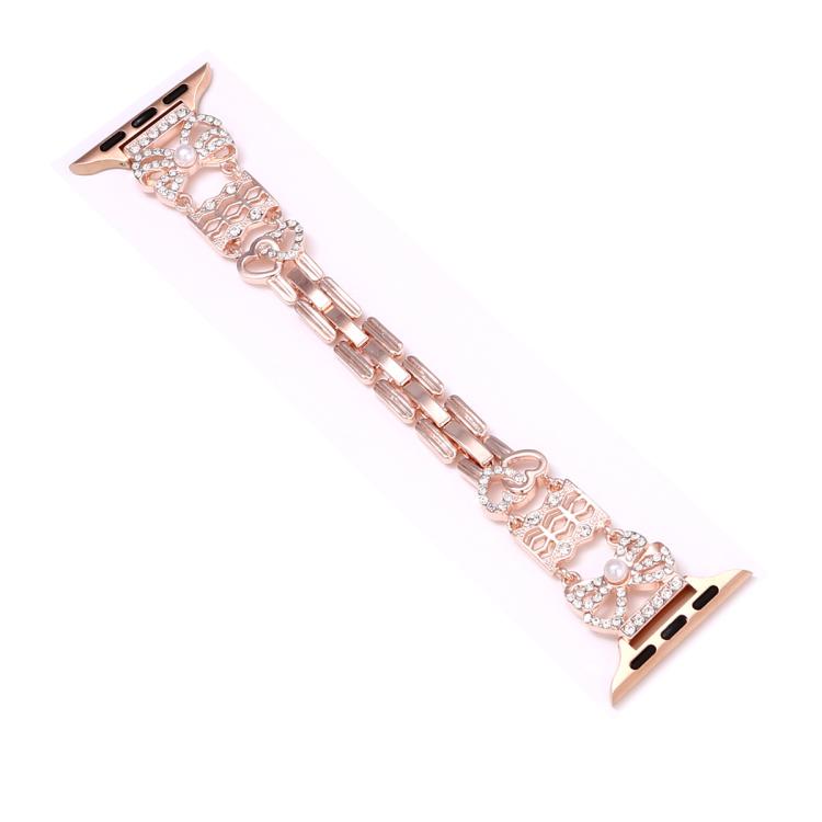 Bow Jewelry Buckle Stainless Steel Watch Band, For Apple Watch 46mm / 49mm / 45mm / 44mm, For Apple Watch 42mm / 41mm / 40mm / 38mm