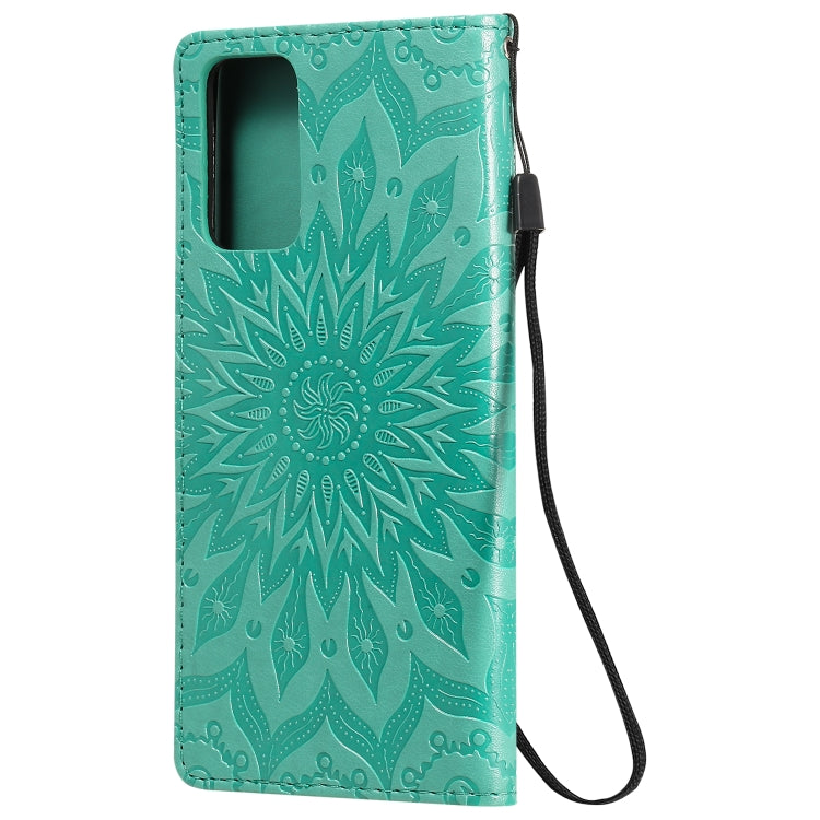 Embossed Sunflower Pattern Horizontal Flip PU Leather Case with Holder & Card Slots & Wallet & Lanyard, For Galaxy Note20, For Galaxy Note20 Ultra