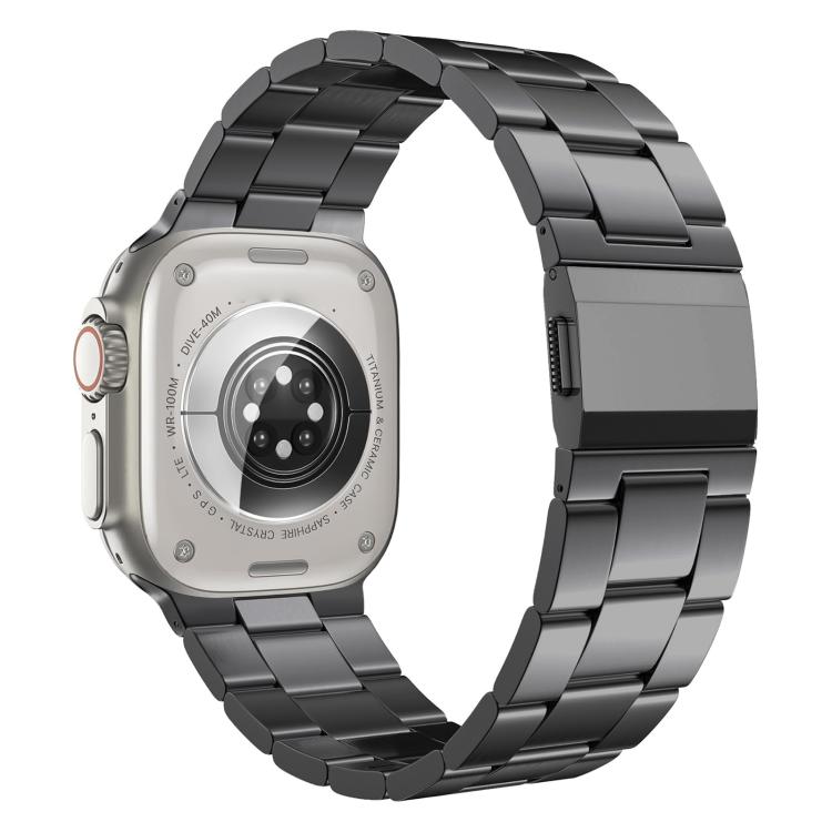 Norman Clasp Three-Link Titanium Alloy Watch Band, For Apple Watch 46mm / 49mm / 45mm / 44mm