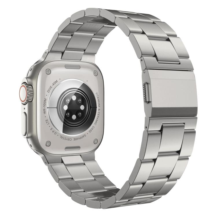 Norman Clasp Three-Link Titanium Alloy Watch Band, For Apple Watch 46mm / 49mm / 45mm / 44mm
