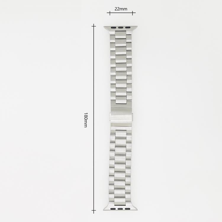 Norman Clasp Three-Link Titanium Alloy Watch Band, For Apple Watch 46mm / 49mm / 45mm / 44mm