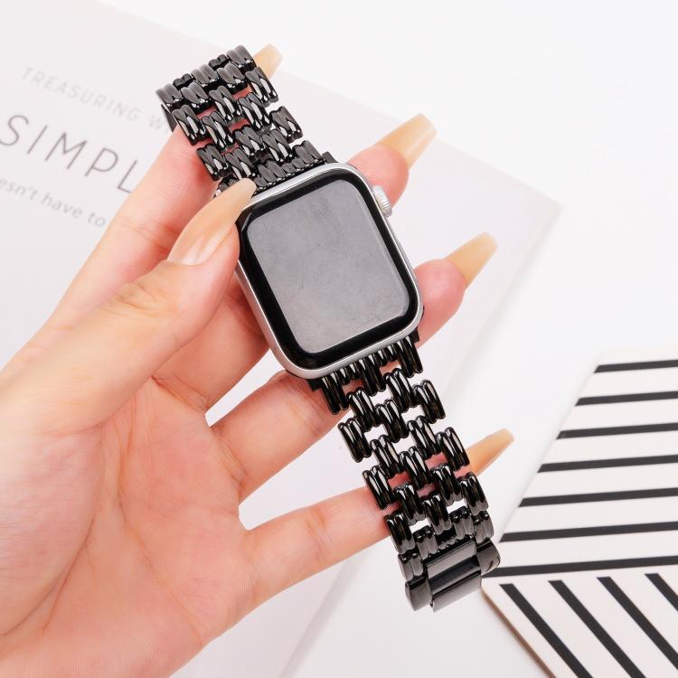 Five-bead Stripe Stainless Steel Watch Band, For Apple Watch 46mm / 49mm / 45mm / 44mm, For Apple Watch 42mm / 41mm / 40mm / 38mm