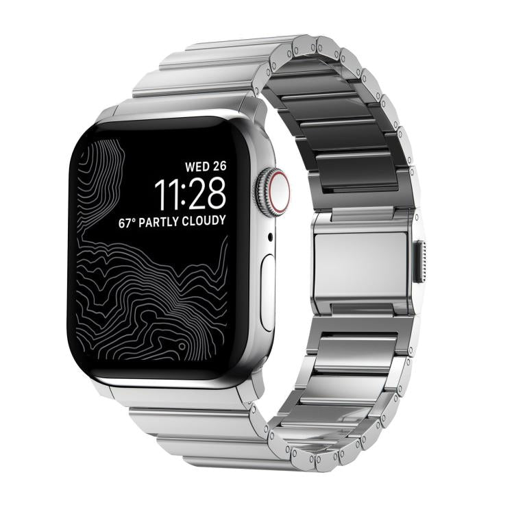 Norman Clasp One-Bead Stainless Steel Watch Band, For Apple Watch 46mm / 49mm / 45mm / 44mm