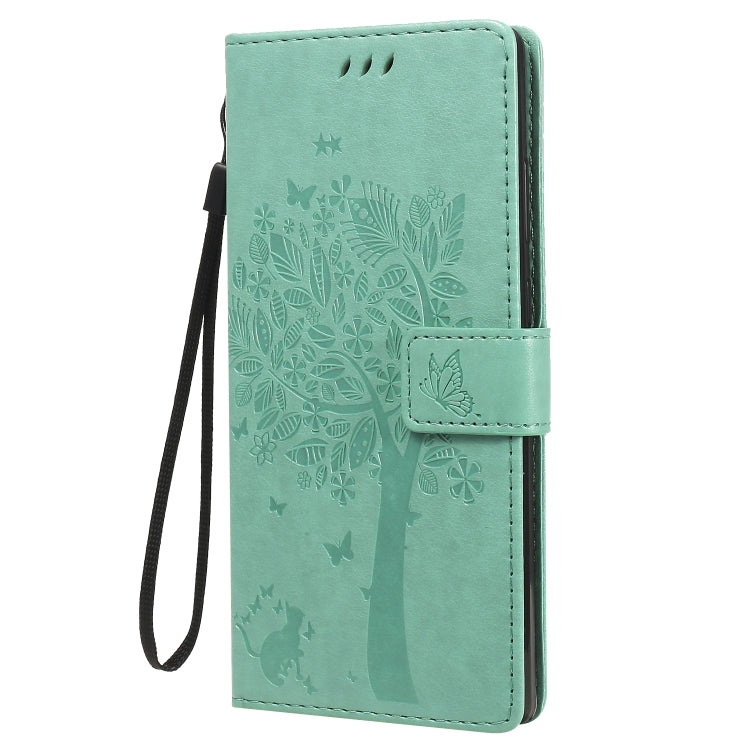 Tree & Cat Pattern Pressed Printing Horizontal Flip PU Leather Case with Holder & Card Slots & Wallet & Lanyard, For Galaxy Note20, For =Galaxy Note20, For Galaxy Note20 Ultra