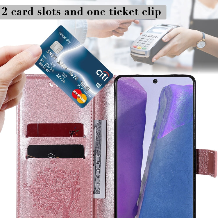 Tree & Cat Pattern Pressed Printing Horizontal Flip PU Leather Case with Holder & Card Slots & Wallet & Lanyard, For Galaxy Note20, For =Galaxy Note20, For Galaxy Note20 Ultra