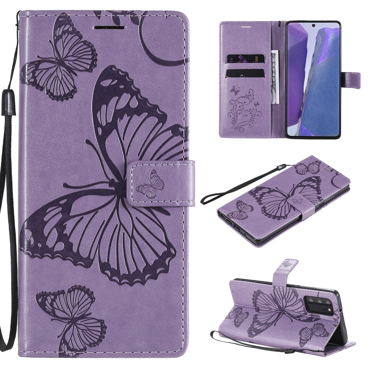 3D Butterflies Embossing Pattern Horizontal Flip Leather Case with Holder & Card Slot & Wallet, For Samsung Galaxy Note20, For Samsung Galaxy Note20 Ultra