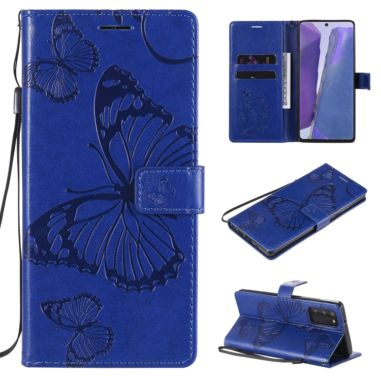 3D Butterflies Embossing Pattern Horizontal Flip Leather Case with Holder & Card Slot & Wallet, For Samsung Galaxy Note20, For Samsung Galaxy Note20 Ultra