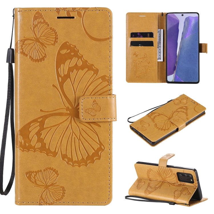 3D Butterflies Embossing Pattern Horizontal Flip Leather Case with Holder & Card Slot & Wallet, For Samsung Galaxy Note20, For Samsung Galaxy Note20 Ultra
