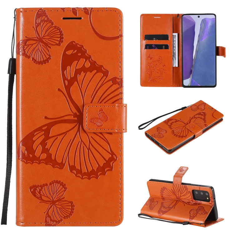 3D Butterflies Embossing Pattern Horizontal Flip Leather Case with Holder & Card Slot & Wallet, For Samsung Galaxy Note20, For Samsung Galaxy Note20 Ultra