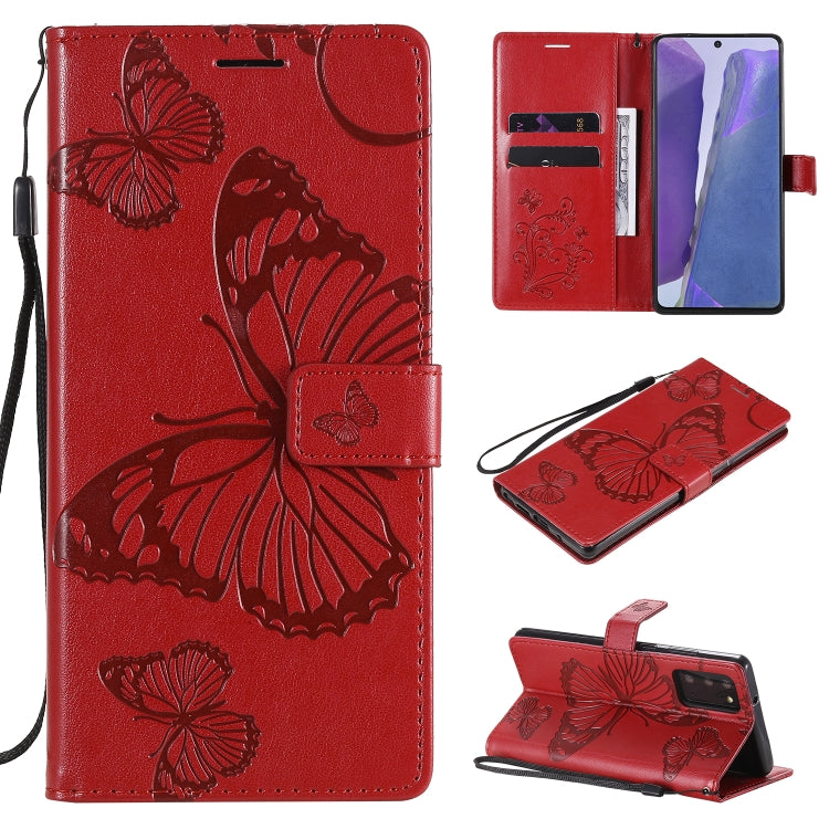 3D Butterflies Embossing Pattern Horizontal Flip Leather Case with Holder & Card Slot & Wallet, For Samsung Galaxy Note20, For Samsung Galaxy Note20 Ultra