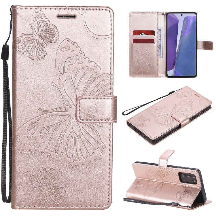3D Butterflies Embossing Pattern Horizontal Flip Leather Case with Holder & Card Slot & Wallet, For Samsung Galaxy Note20, For Samsung Galaxy Note20 Ultra