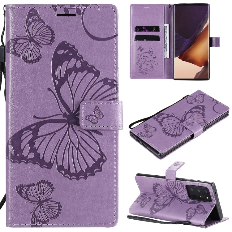 3D Butterflies Embossing Pattern Horizontal Flip Leather Case with Holder & Card Slot & Wallet, For Samsung Galaxy Note20, For Samsung Galaxy Note20 Ultra
