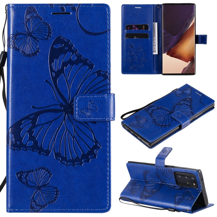 3D Butterflies Embossing Pattern Horizontal Flip Leather Case with Holder & Card Slot & Wallet, For Samsung Galaxy Note20, For Samsung Galaxy Note20 Ultra