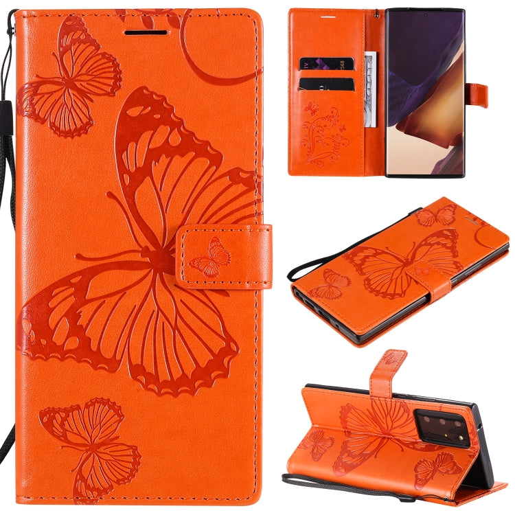 3D Butterflies Embossing Pattern Horizontal Flip Leather Case with Holder & Card Slot & Wallet, For Samsung Galaxy Note20, For Samsung Galaxy Note20 Ultra