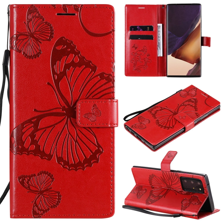 3D Butterflies Embossing Pattern Horizontal Flip Leather Case with Holder & Card Slot & Wallet, For Samsung Galaxy Note20, For Samsung Galaxy Note20 Ultra
