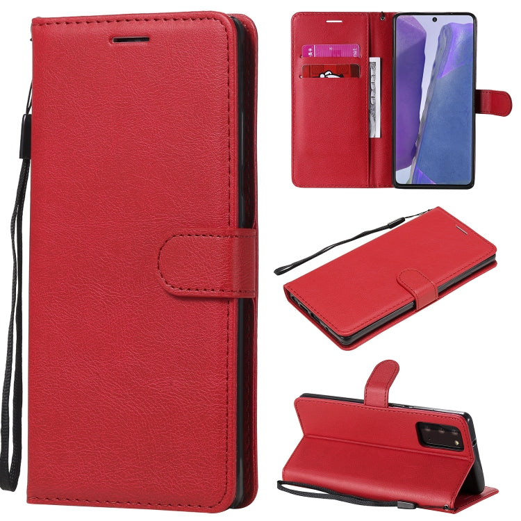 Solid Color Horizontal Flip PU Leather Case with Holder & Card Slots & Wallet & Lanyard, For Samsung Galaxy Note20, For Samsung Galaxy Note20 Ultra