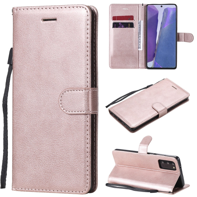 Solid Color Horizontal Flip PU Leather Case with Holder & Card Slots & Wallet & Lanyard, For Samsung Galaxy Note20, For Samsung Galaxy Note20 Ultra