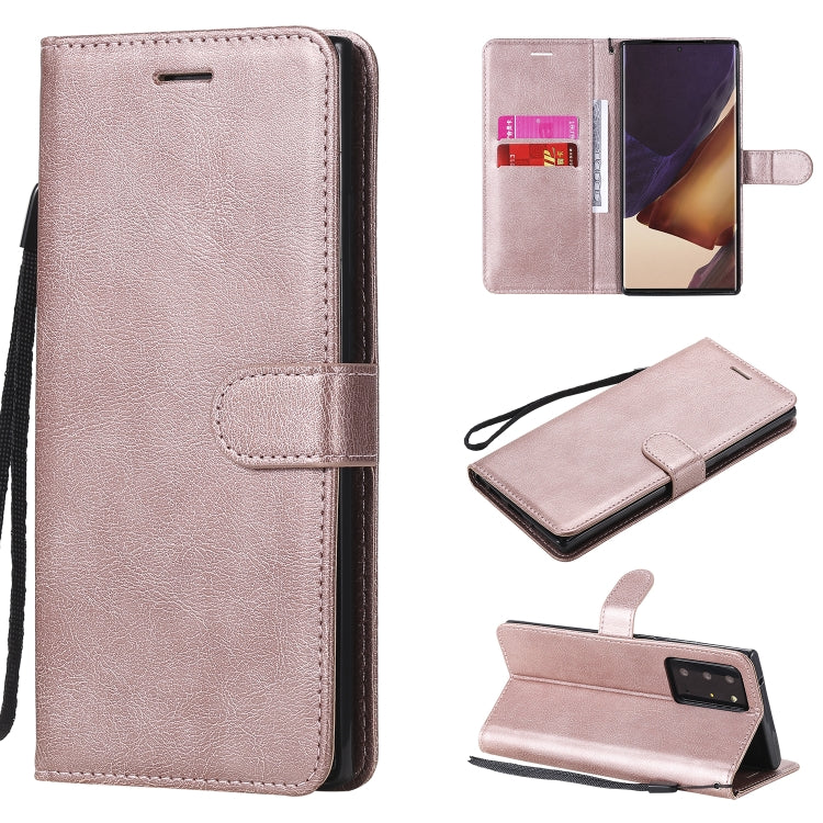 Solid Color Horizontal Flip PU Leather Case with Holder & Card Slots & Wallet & Lanyard, For Samsung Galaxy Note20, For Samsung Galaxy Note20 Ultra